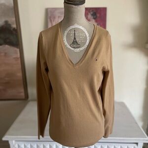 Tommy Hilfiger Tan V-Neck Sweater